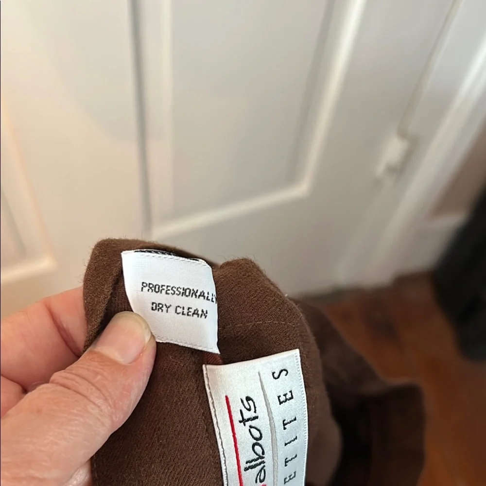 VTG TALBOTS Women’s 100% Wool Skirt Chocolate Brown A-Line Skirt USA Made 10 P - Picture 7 of 13